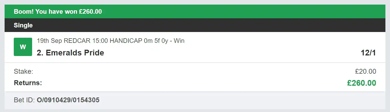 Core Value Bets - Winner 1 - 2023-09-19