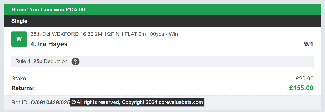 Core Value Bets - Winner 2 - 2024-10-28