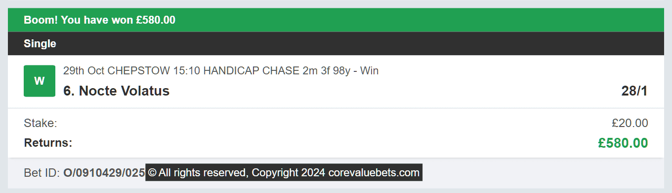 Core Value Bets - Winner 2 - 2024-10-29