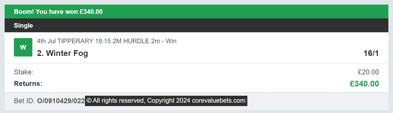 Core Value Bets - Winner 3 - 2024-07-04